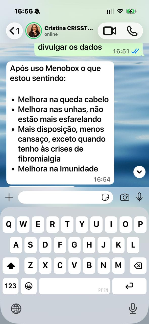 Depoimento de cliente sobre resultado com a MenoBox